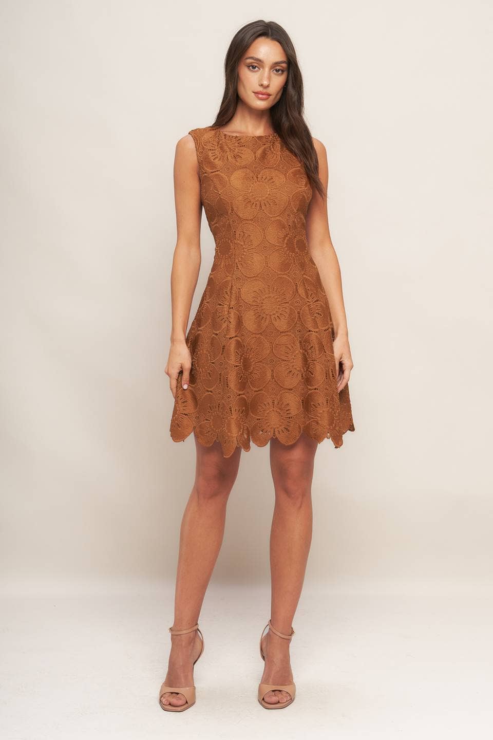 Amber Woven Lace Mini Dress