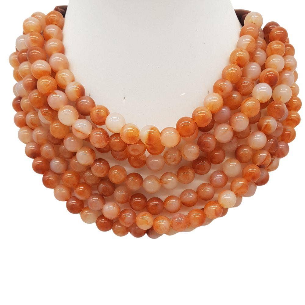 Chunky Beaded Layered Magnetic Necklace - Surprise Lily