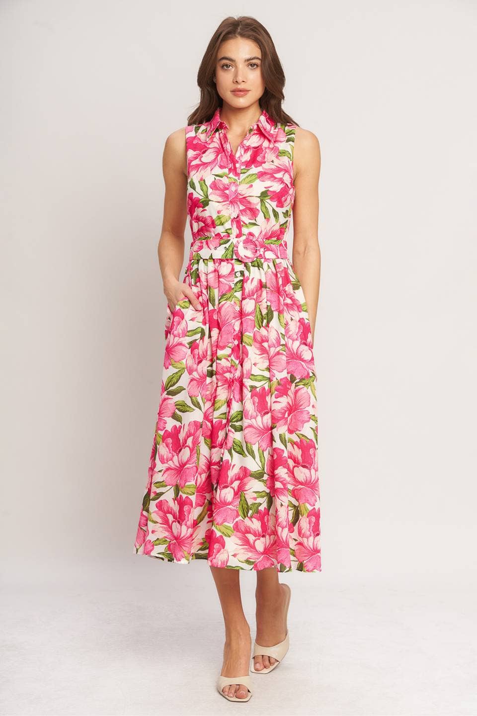 A printed woven midi dress - ID23244 - Surprise Lily