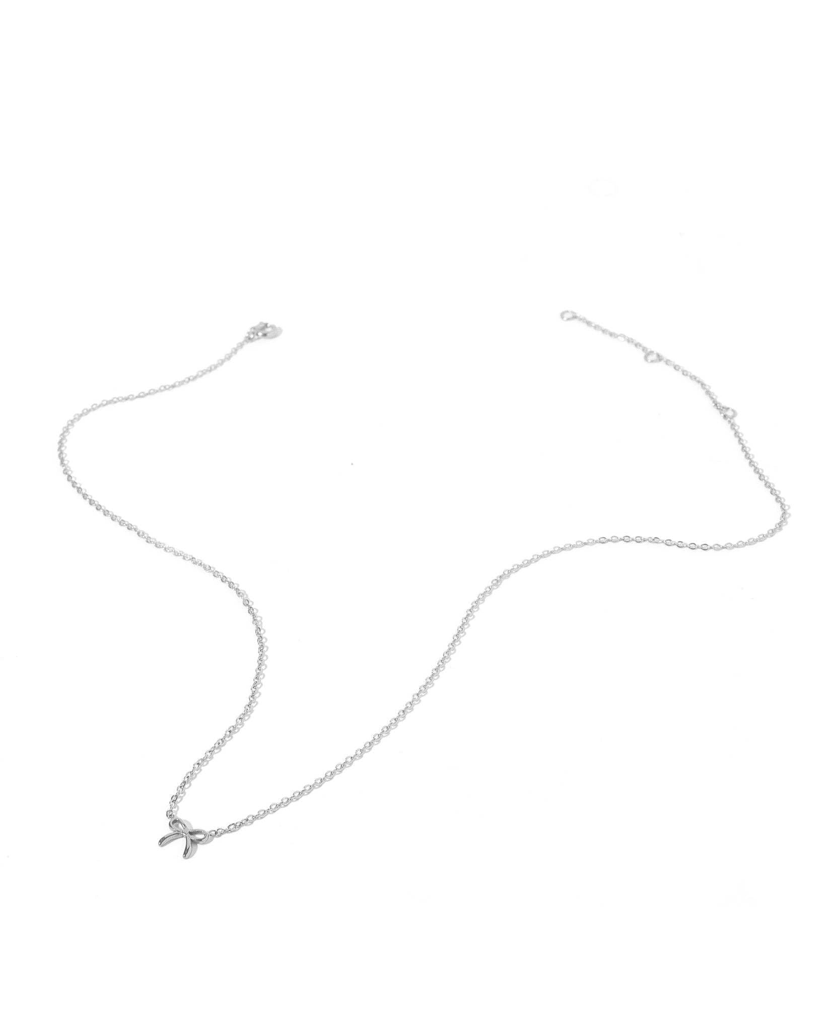 Necklace - Sadie Bow Silver - Surprise Lily
