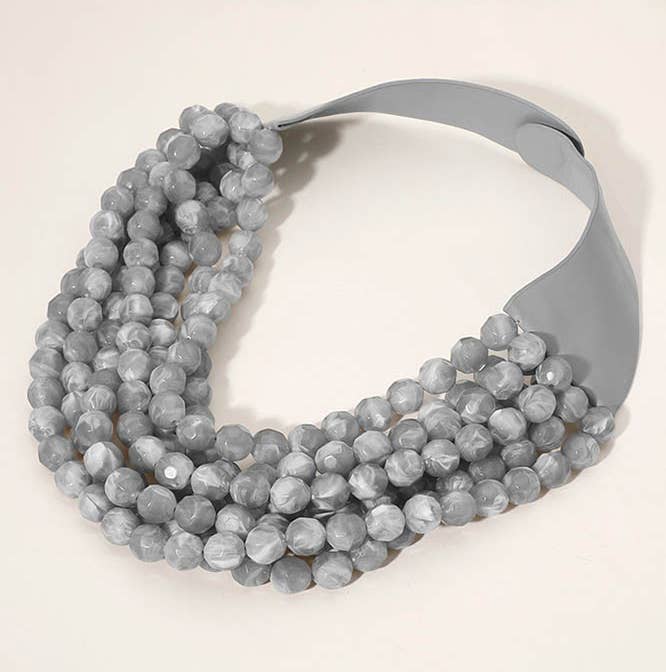 Chunky Beaded Layered Magnetic Necklace