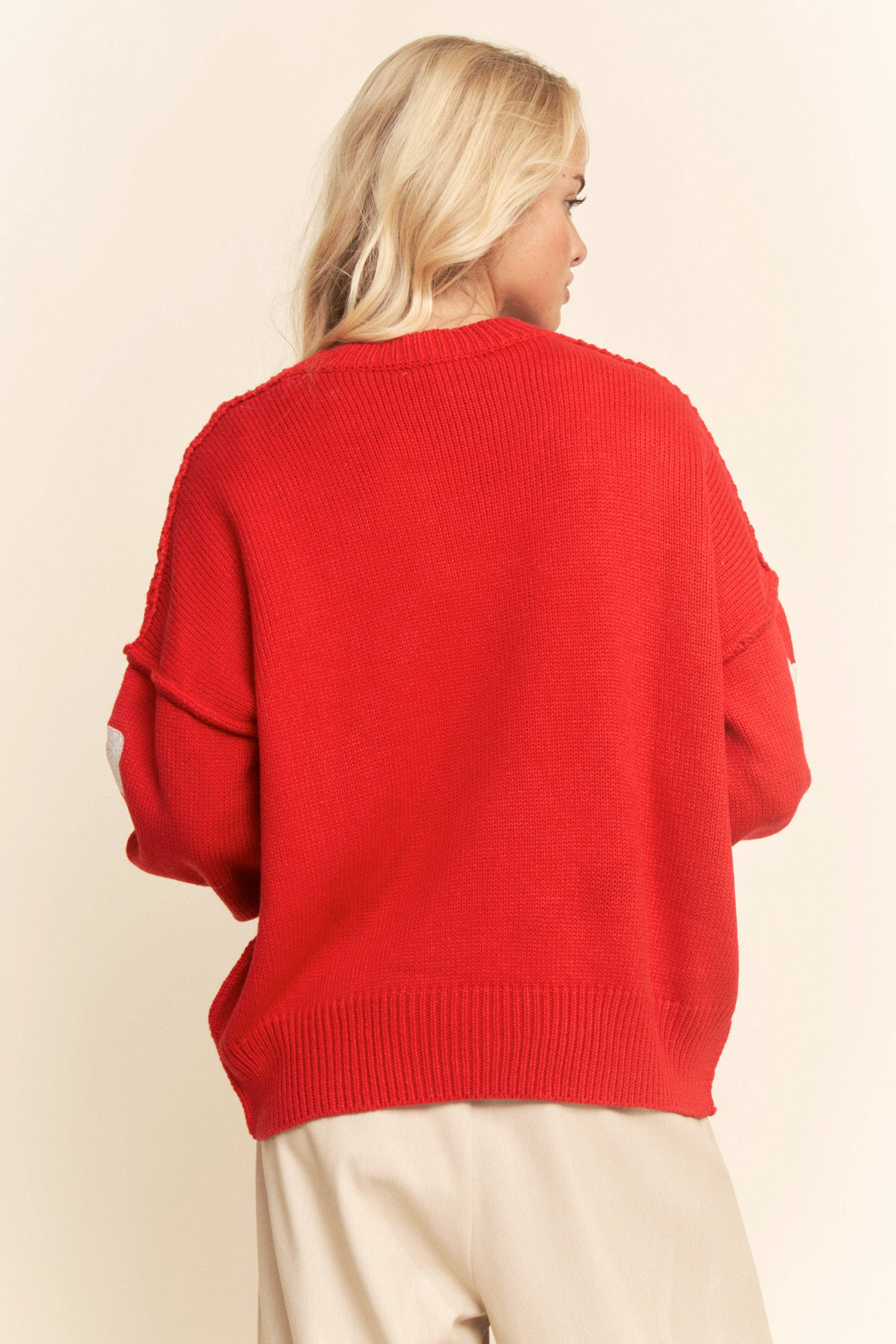 Lace Ribbon Bow Patch Sweater