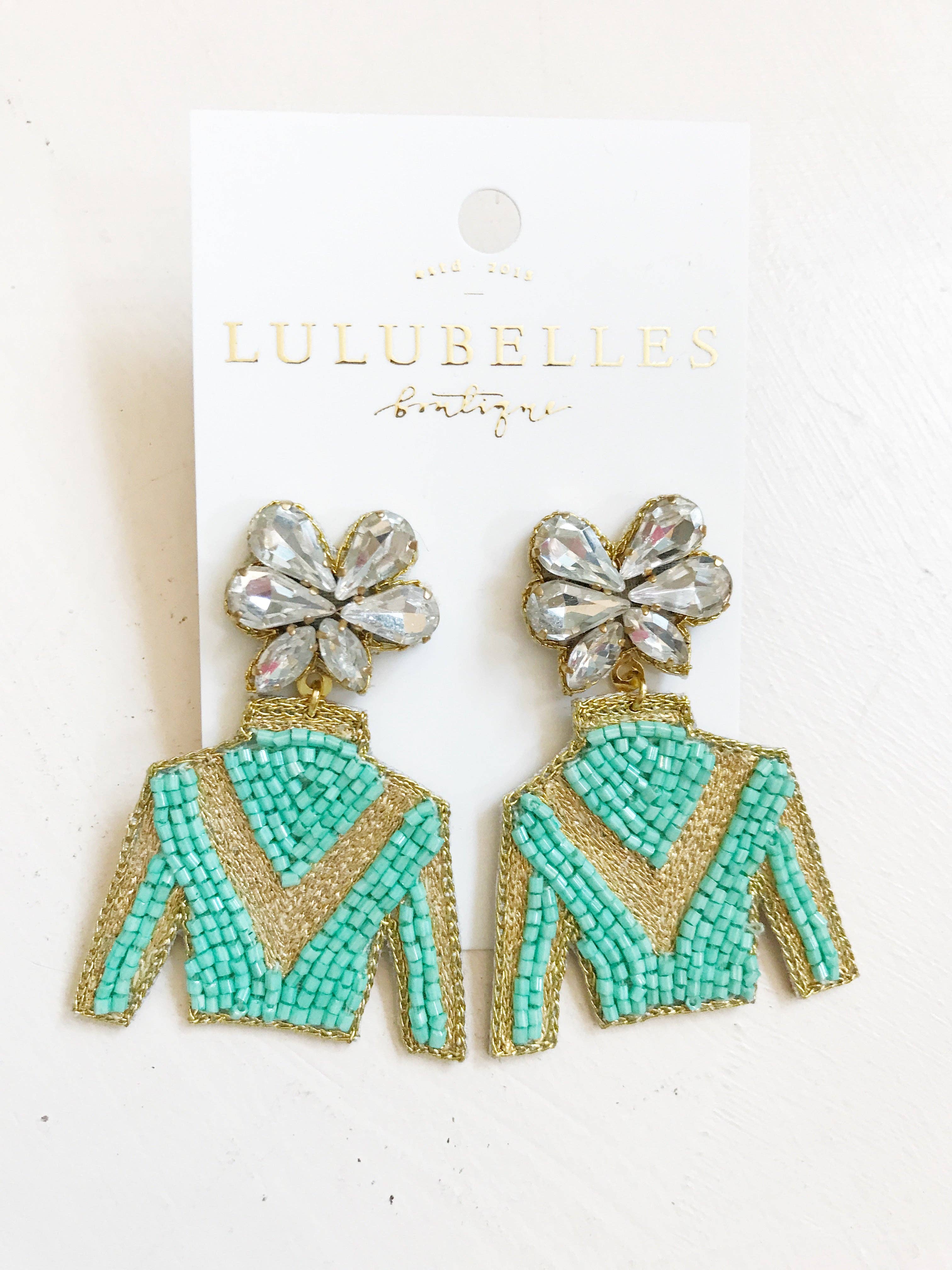 Derby Jockey Silks Earrings Victory Stripe