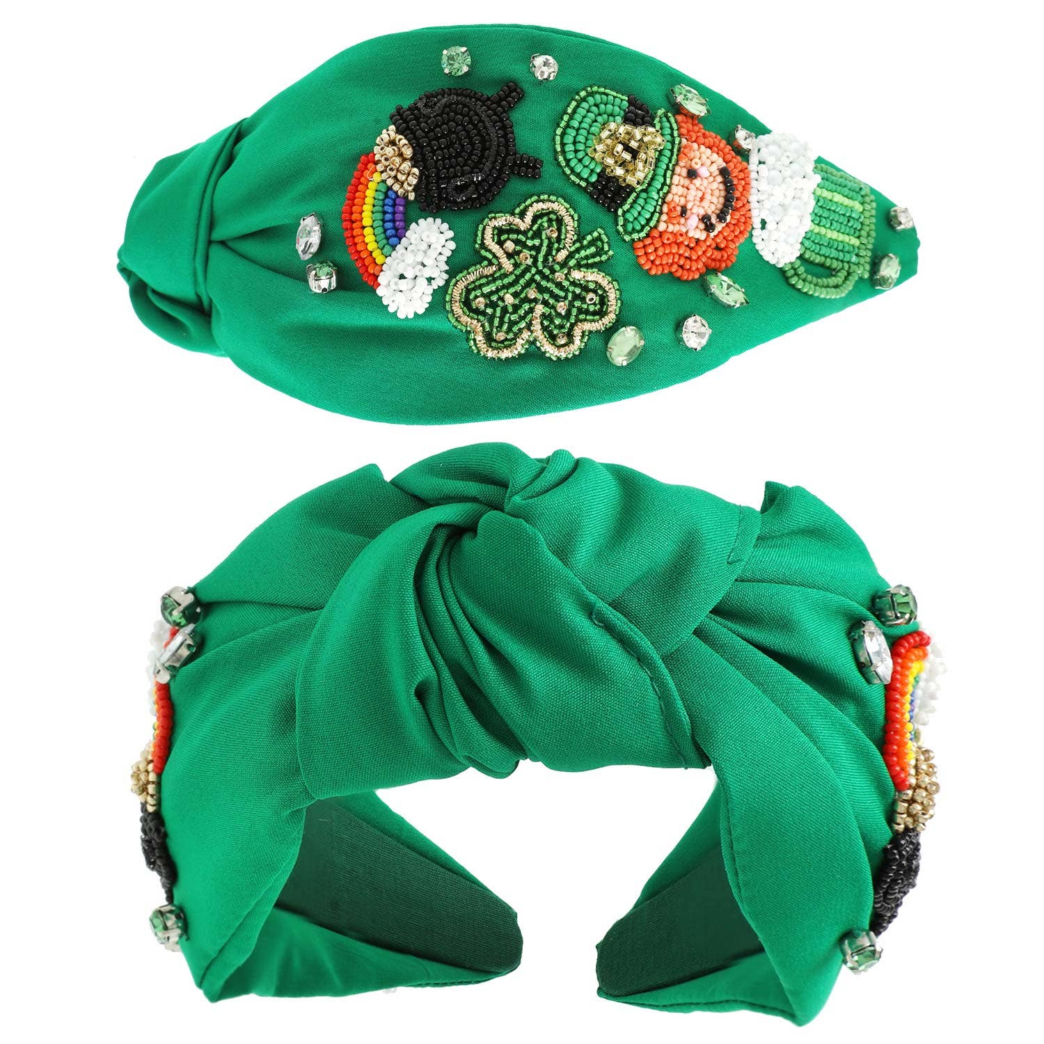 Saint Patrick's Leprechaun Knotted Beaded Headband
