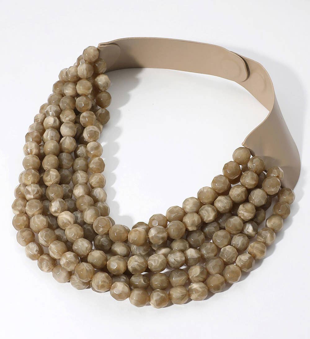 Chunky Beaded Layered Magnetic Necklace