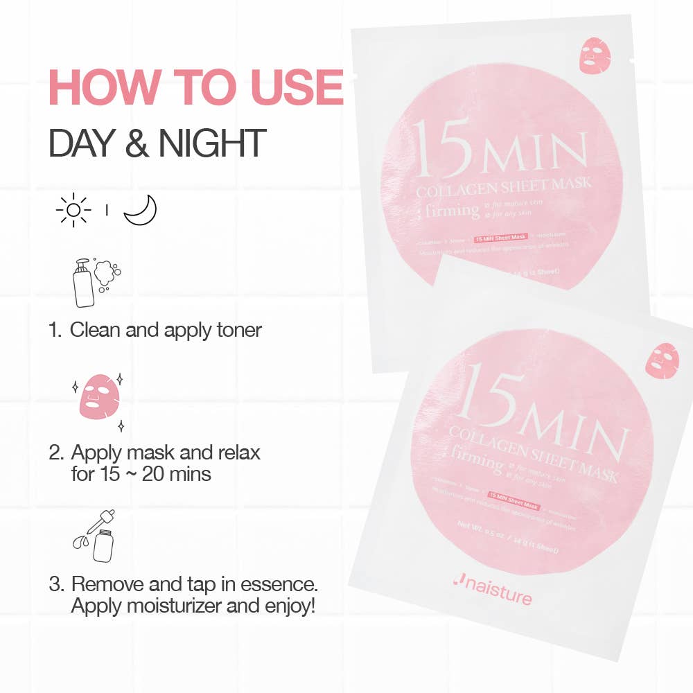 Firming & Hydrating 15 MIN Collagen Sheet Mask (5pc Box) - Surprise Lily