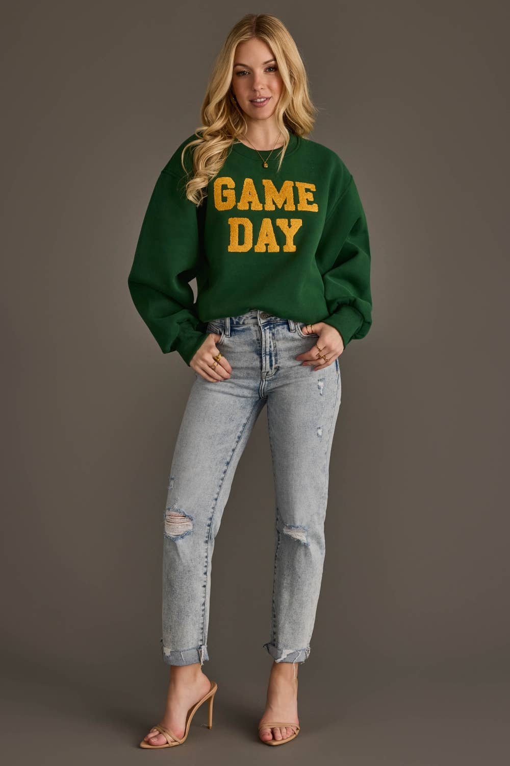 Green & Gold Game Day Sweatshirt - Surprise Lily
