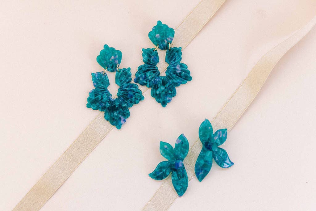 Fern Statement Earrings - Mystic Lagoon - Surprise Lily