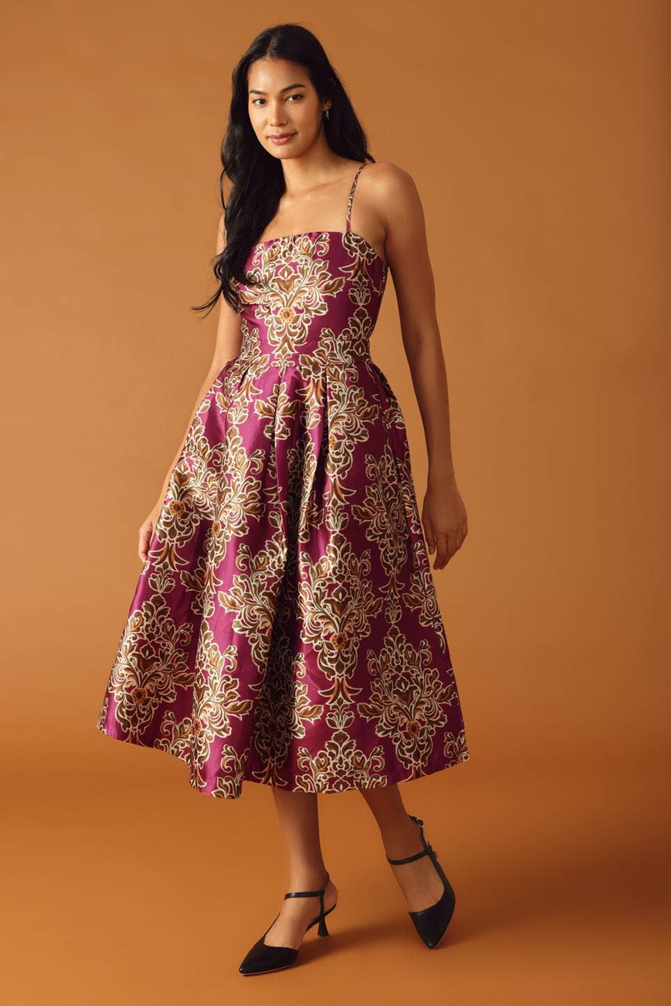 Maroon Floral Dress