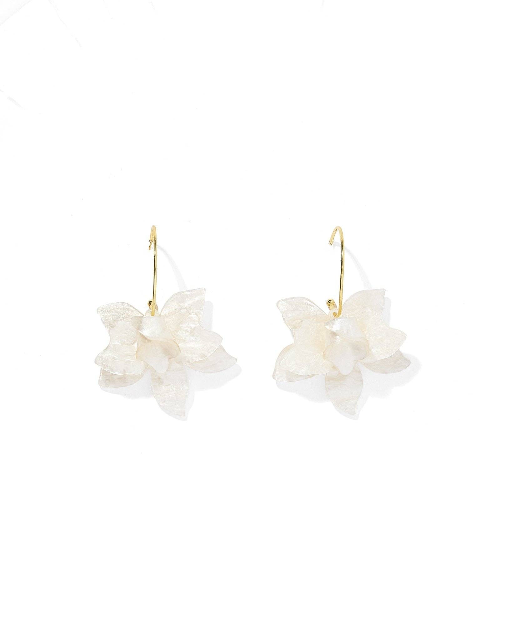 Rosalie Statement Earrings - White - Surprise Lily
