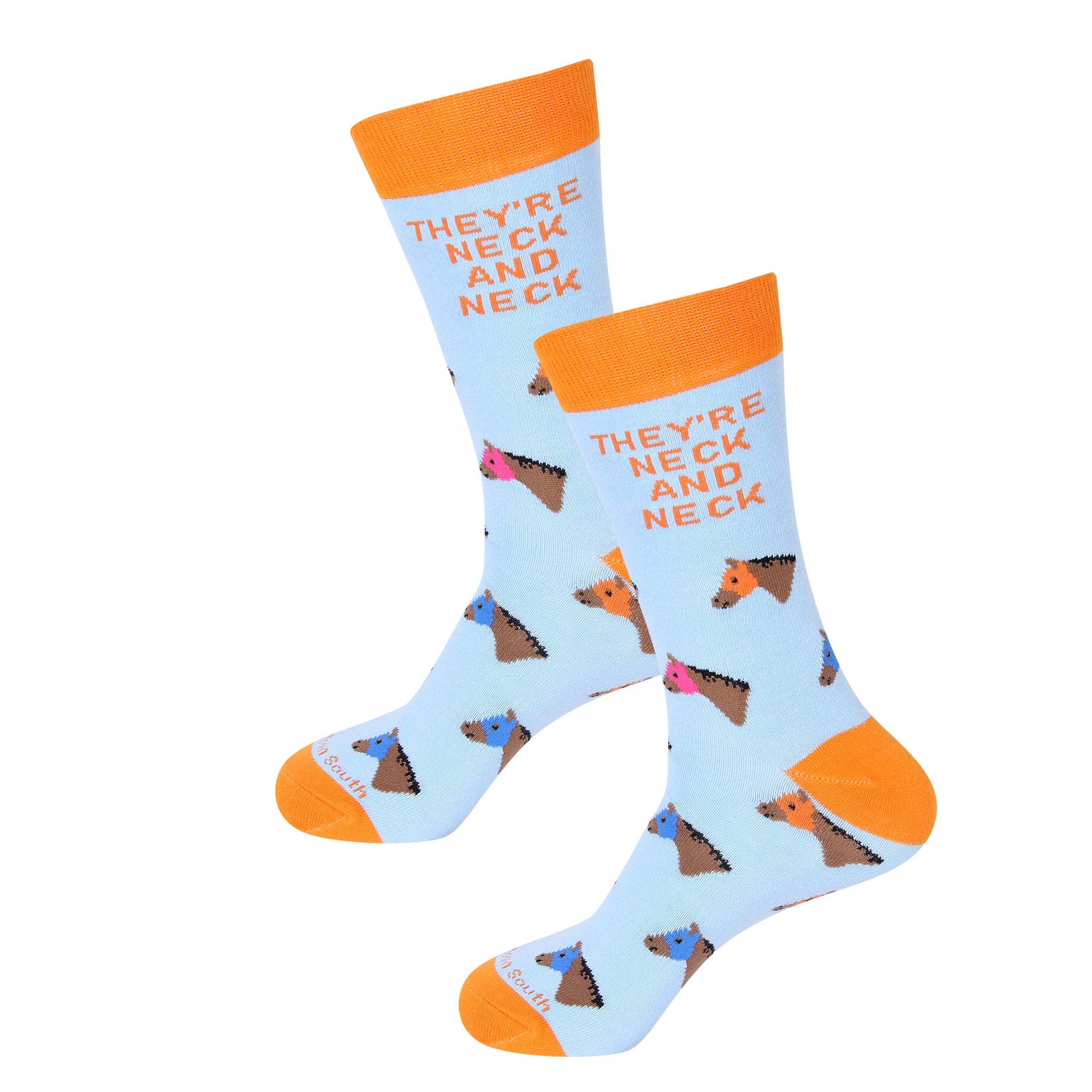 They're Neck and Neck Blue Socks - Surprise Lily
