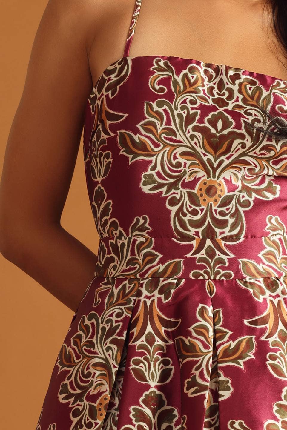 Maroon Floral Dress