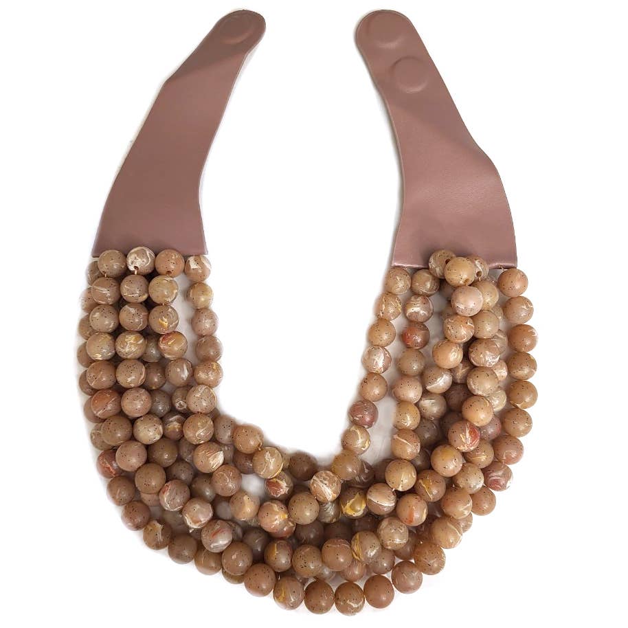 Chunky Beaded Layered Magnetic Necklace - Surprise Lily