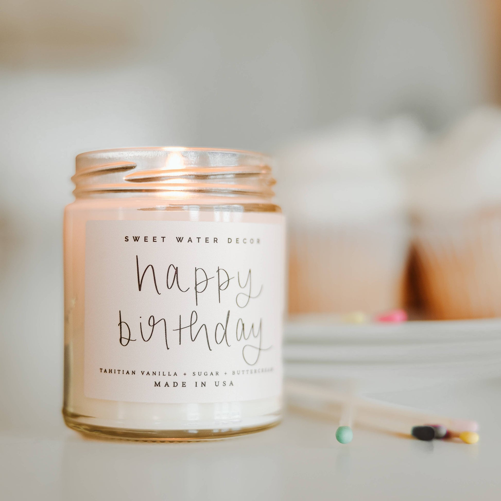 Happy Birthday 9 oz Soy Candle - Home Decor & Gifts - Candle - Surprise Lily