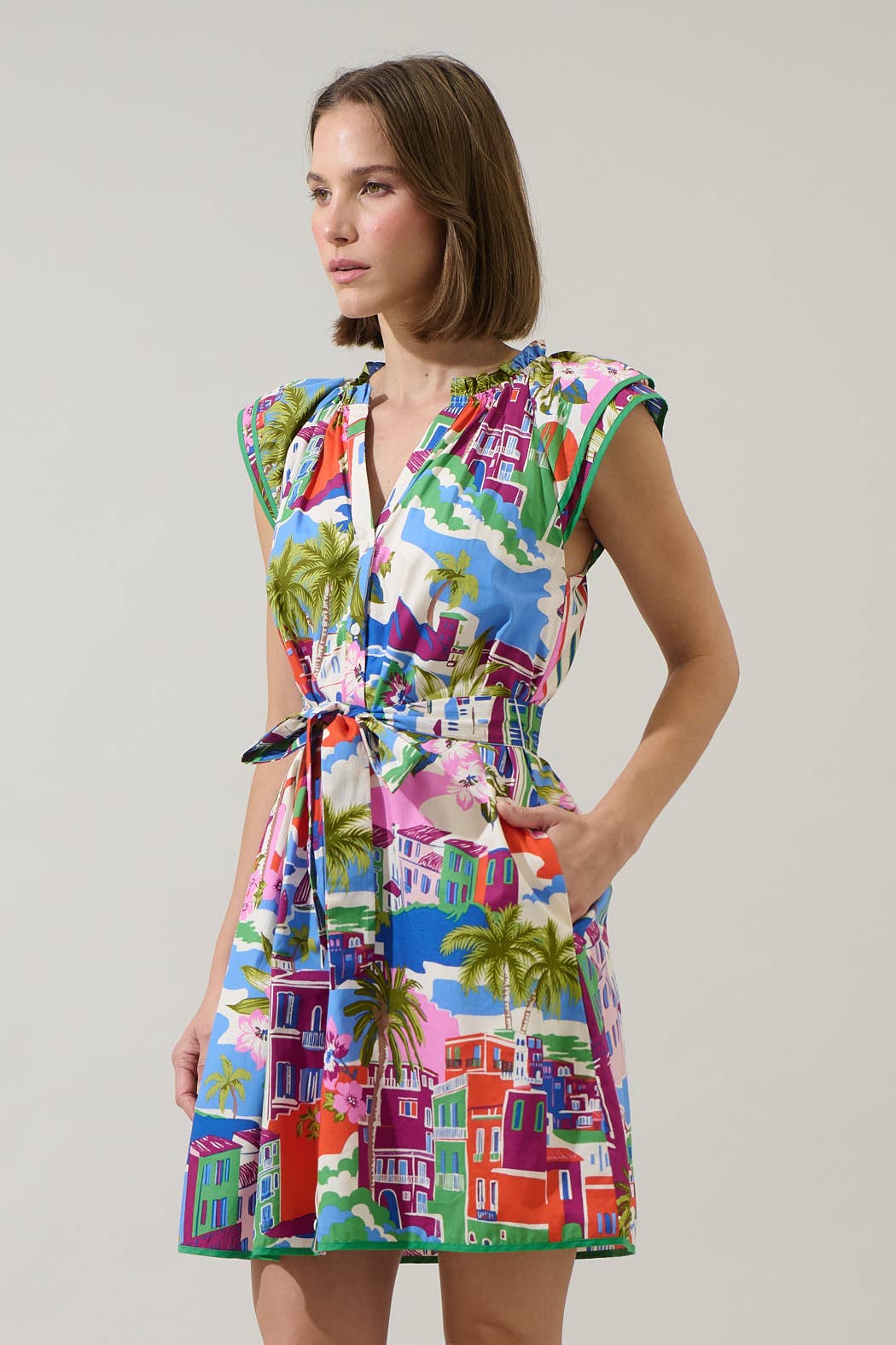 Rumi Town Olera Ruffle Mini Dress - Surprise Lily