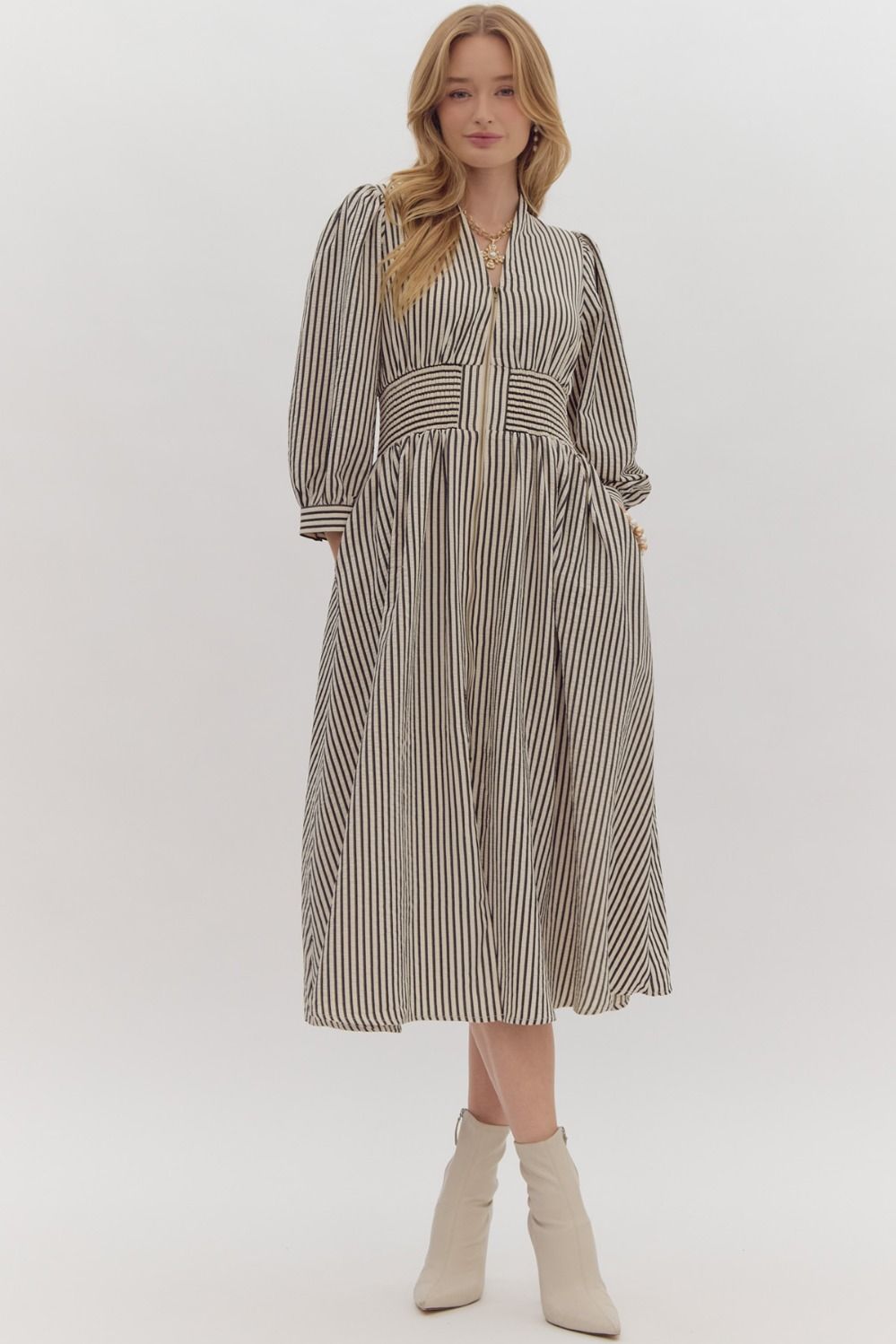 Delilah Striped Midi Dress - Dress - Midi - Surprise Lily