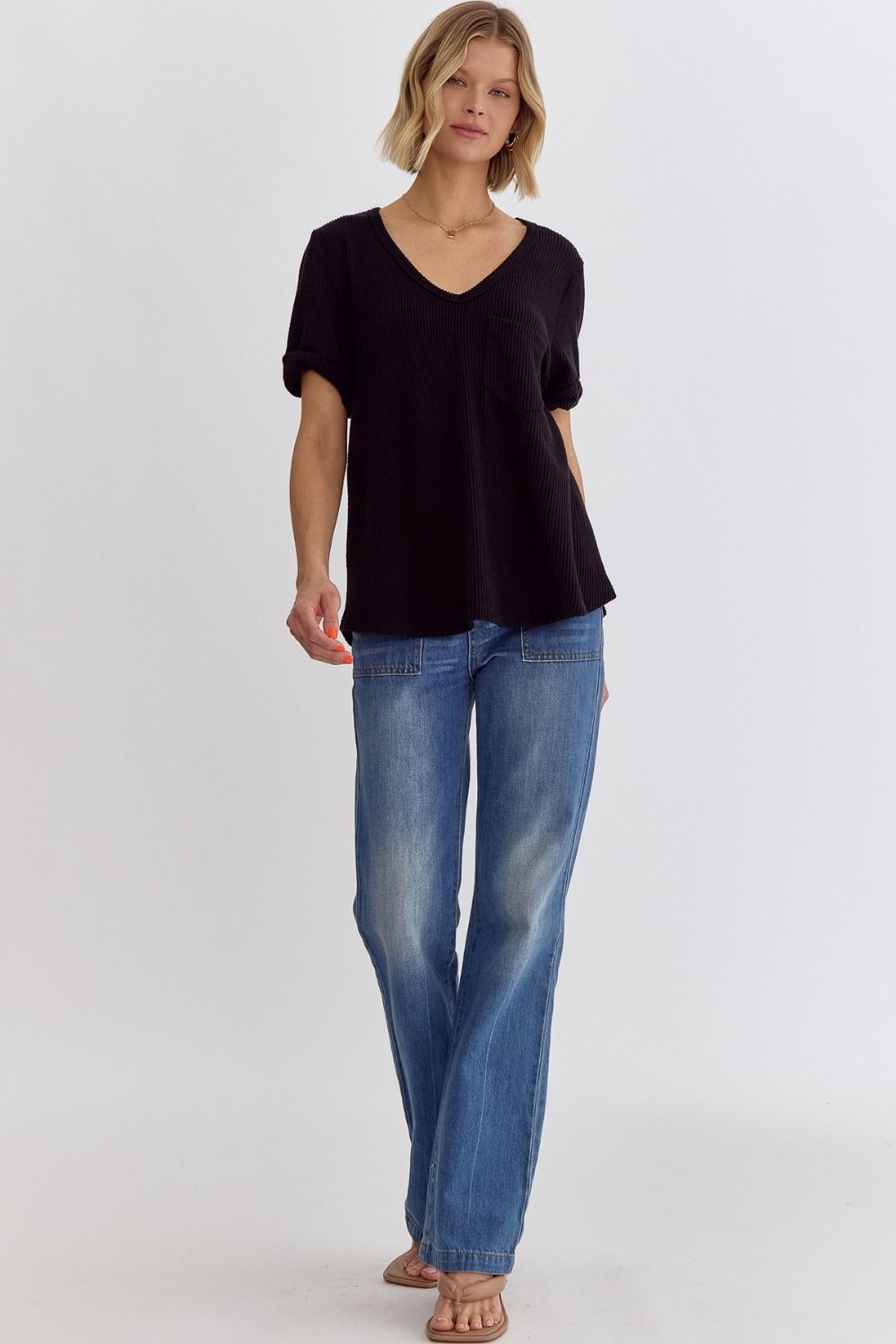 Serenity Top in Black - Top - Short Sleeve - Surprise Lily