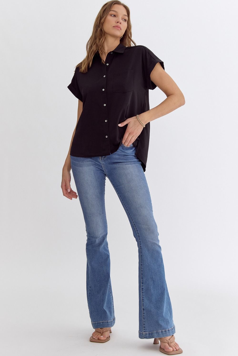 Betty Button Down in Ecru - Top - Short Sleeve - Surprise Lily