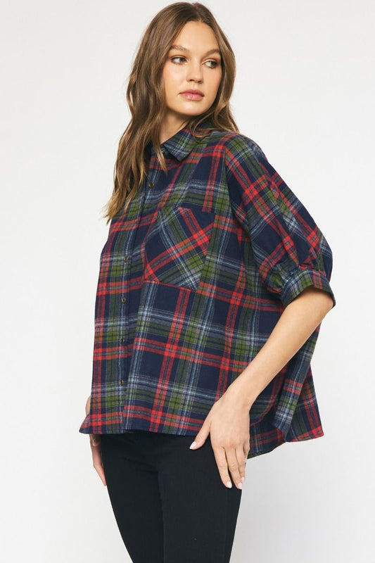 Avery Plaid Top - Top - Short Sleeve - Surprise Lily