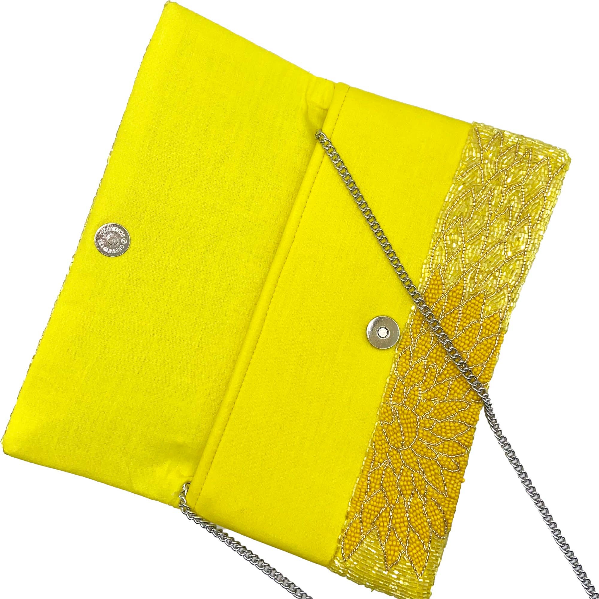 YELLOW FLORAL BEADED CLUTCH - Surprise Lily