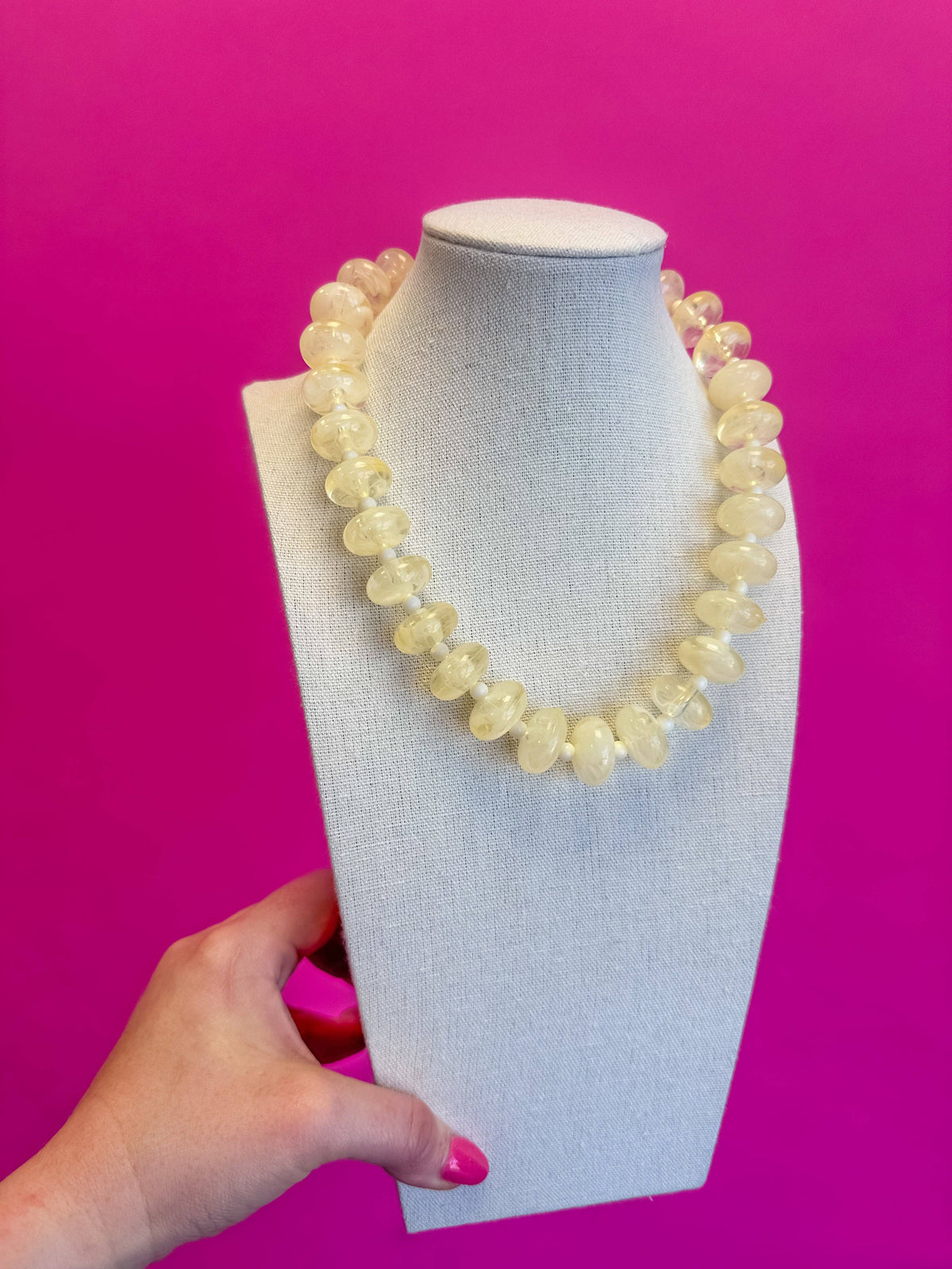 Circle Bauble Ball Necklace - Ivory - Surprise Lily