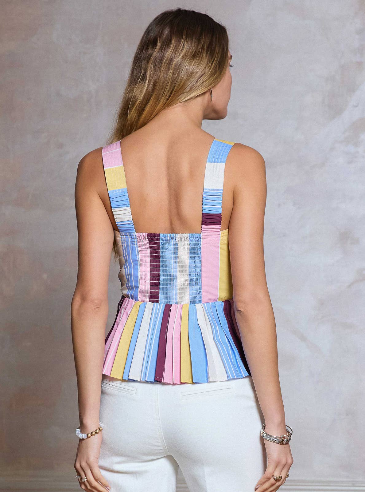 Cotton Striped Sleeveless Top - Surprise Lily