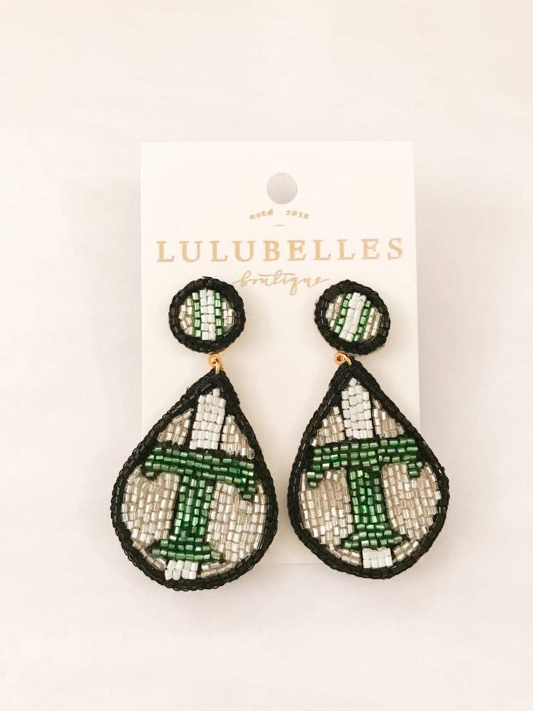 Trinity Hand Beaded Earrings