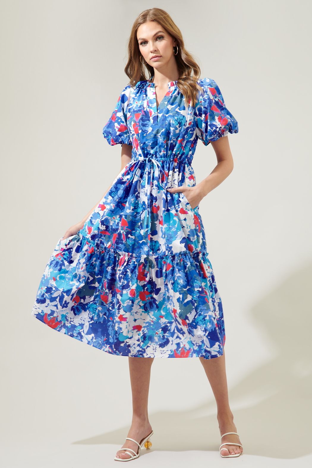 Canvas Floral Midi Dress - Dress - Midi - Surprise Lily