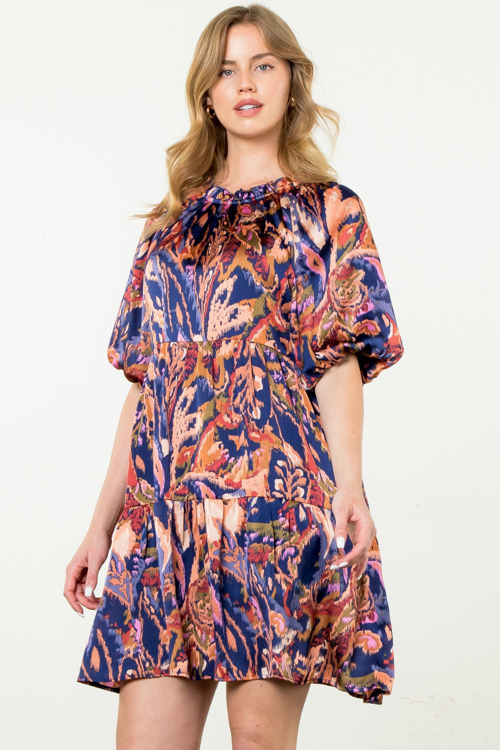 Pieper Puff Sleeve Print Dress - Dress - Mini - Surprise Lily