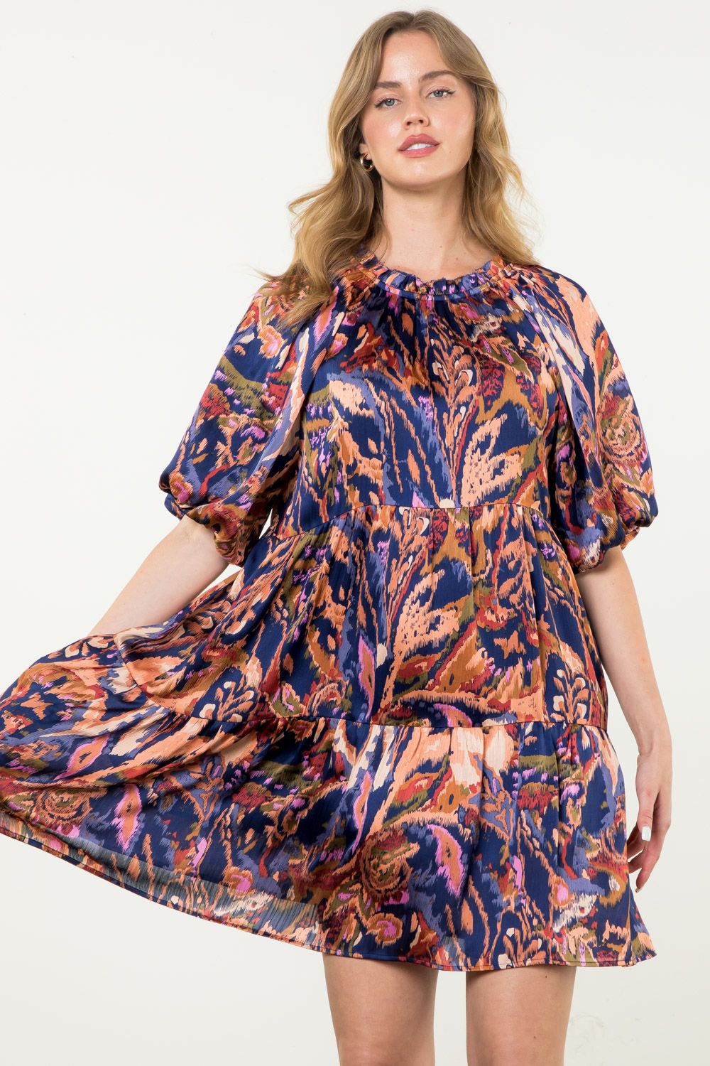 Pieper Puff Sleeve Print Dress - Dress - Mini - Surprise Lily