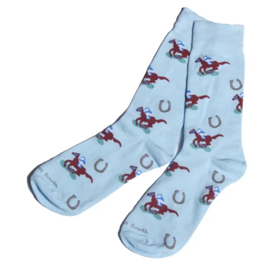 Barrel Down South Light Blue Raceday Socks