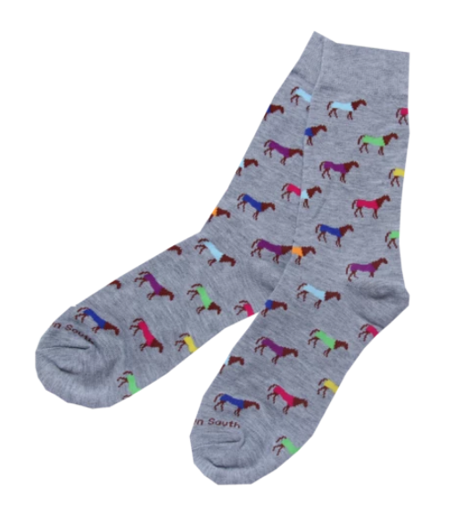 Barrel Down South Multi Color Horses Socks