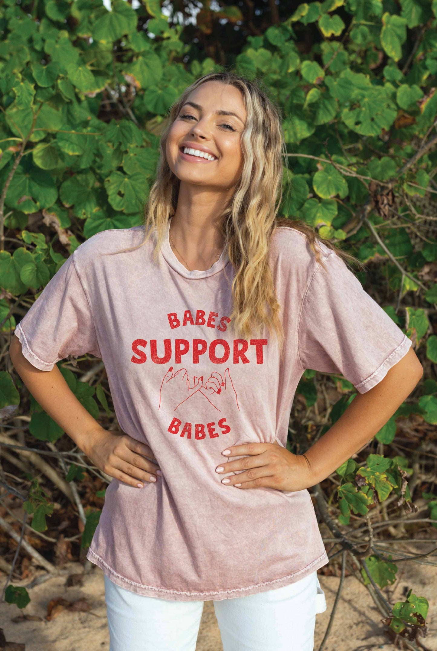 Babes Support Babes Mineral Washed Graphic Top